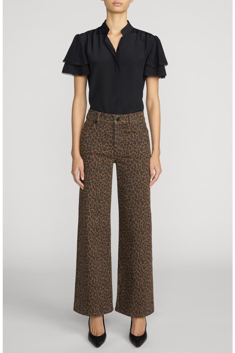 Arcadia Layered Ruffle Silk Top, Alternate, color, BLACK