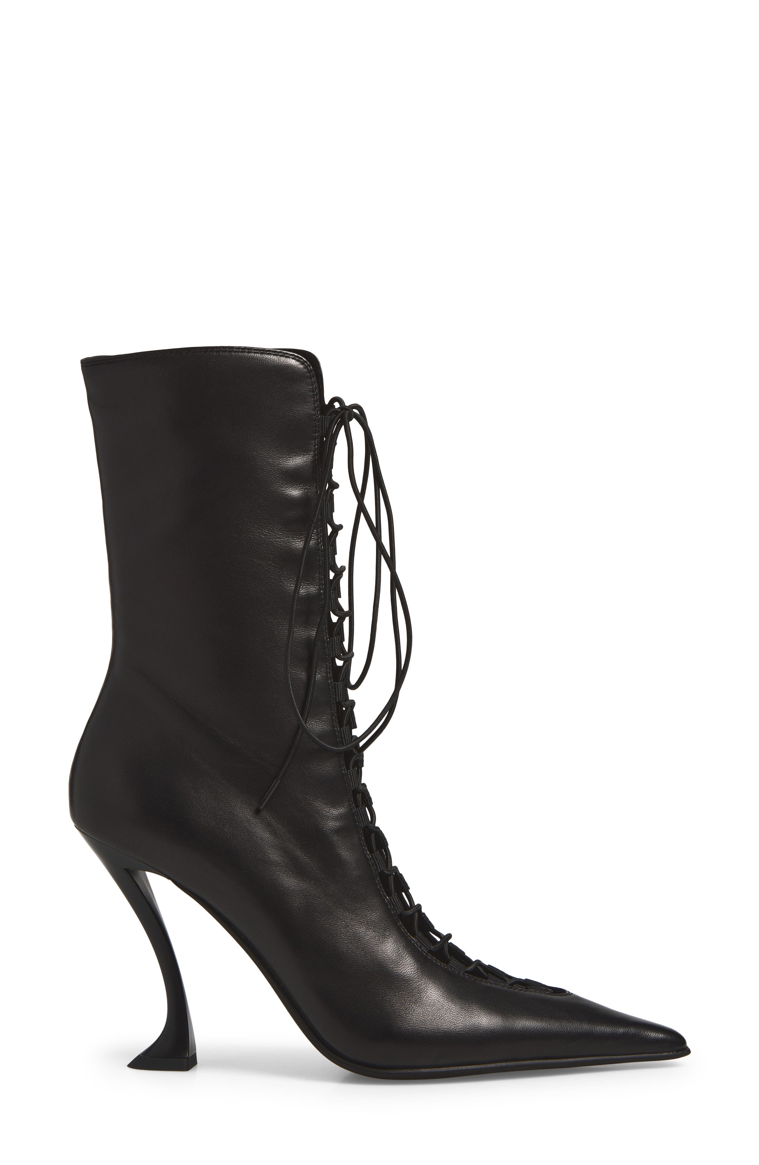Whimsigoth Leather Bootie, Alternate, color, BLACK