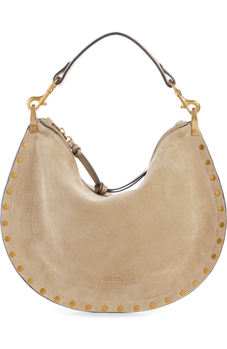 Isabel Marant Oskan Soft Zipped Shoulder Bag, Main, color, Light Beige