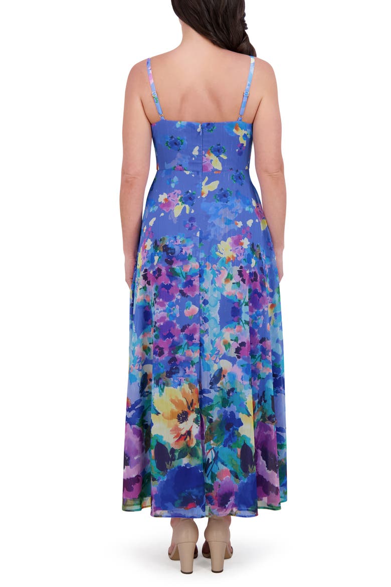 Burnout Chiffon Midi Dress, Alternate, color, MULTI