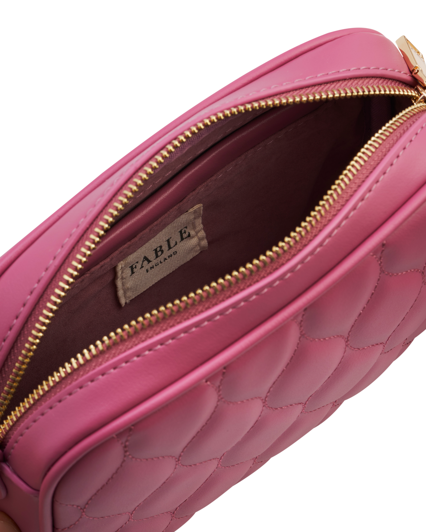 Fable England Alice Quilted Camera Purse, Alternate, color, Rose Pink
