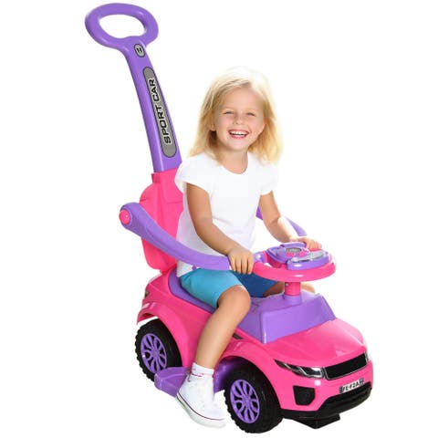 3-in-1 Kids Push Car with Horn, Music, Light