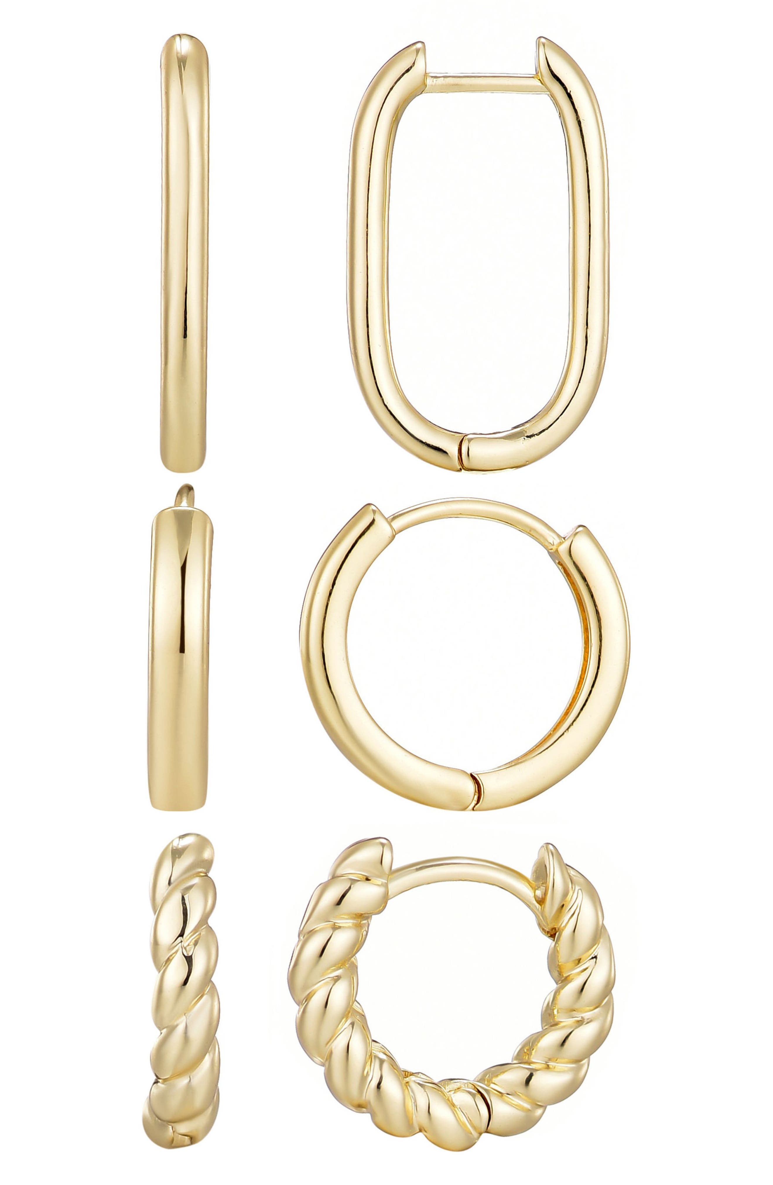 Adornia Set of 3 Hoop Earrings