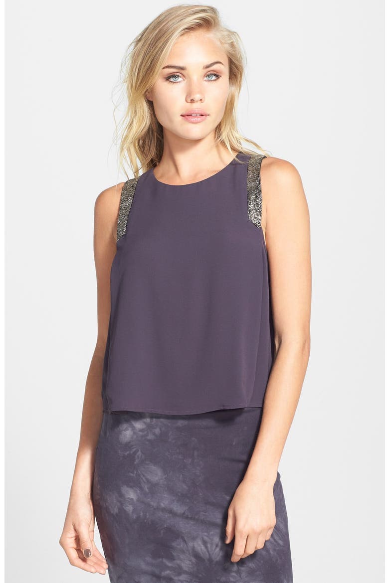 ASTR Embellished Tank, Main, color, CHARCOAL