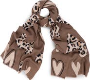 SAACHI Leopard Heart Scarf