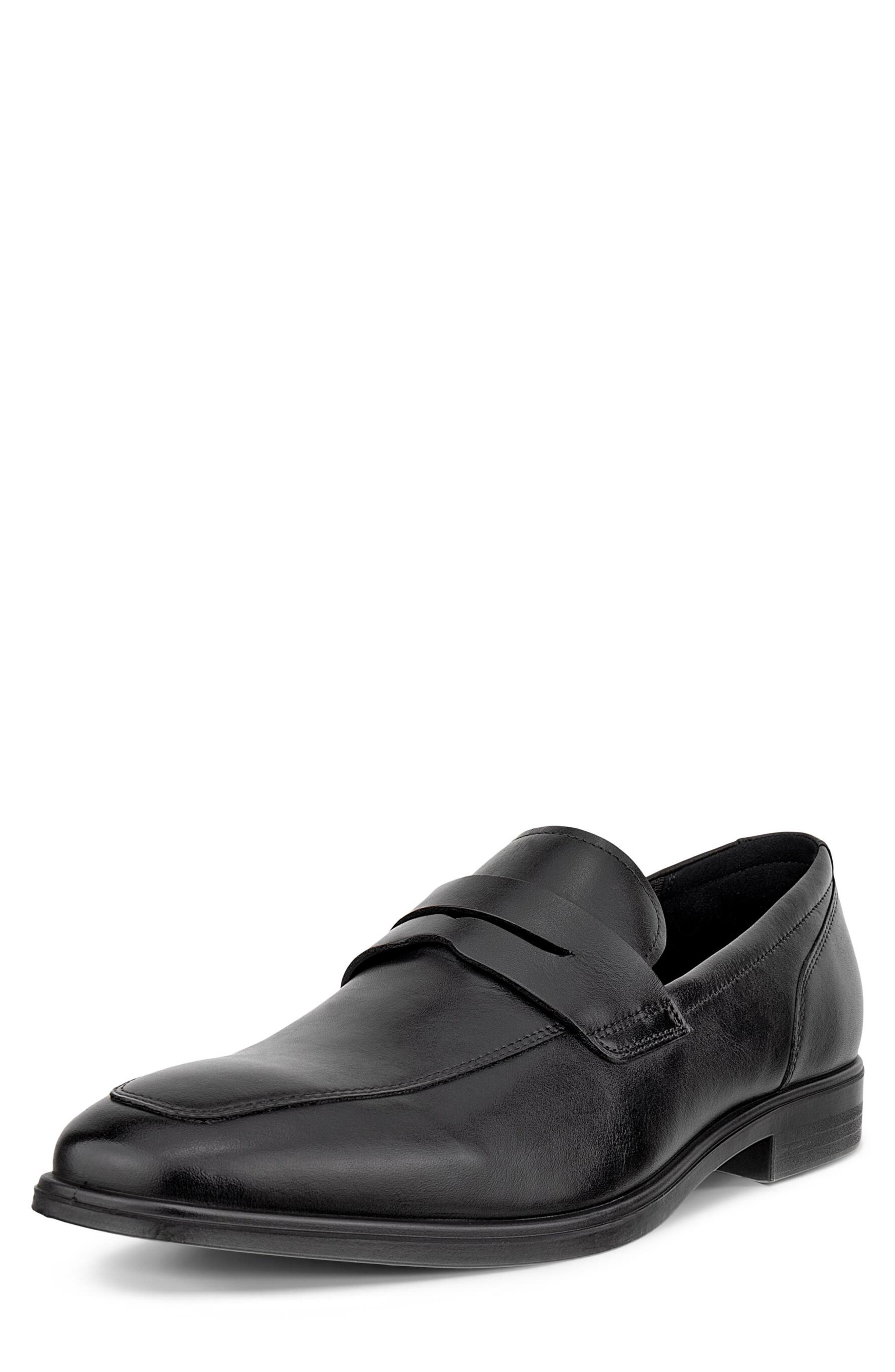 ECCO Queenstown Penny Loafer, Alternate, color, Black