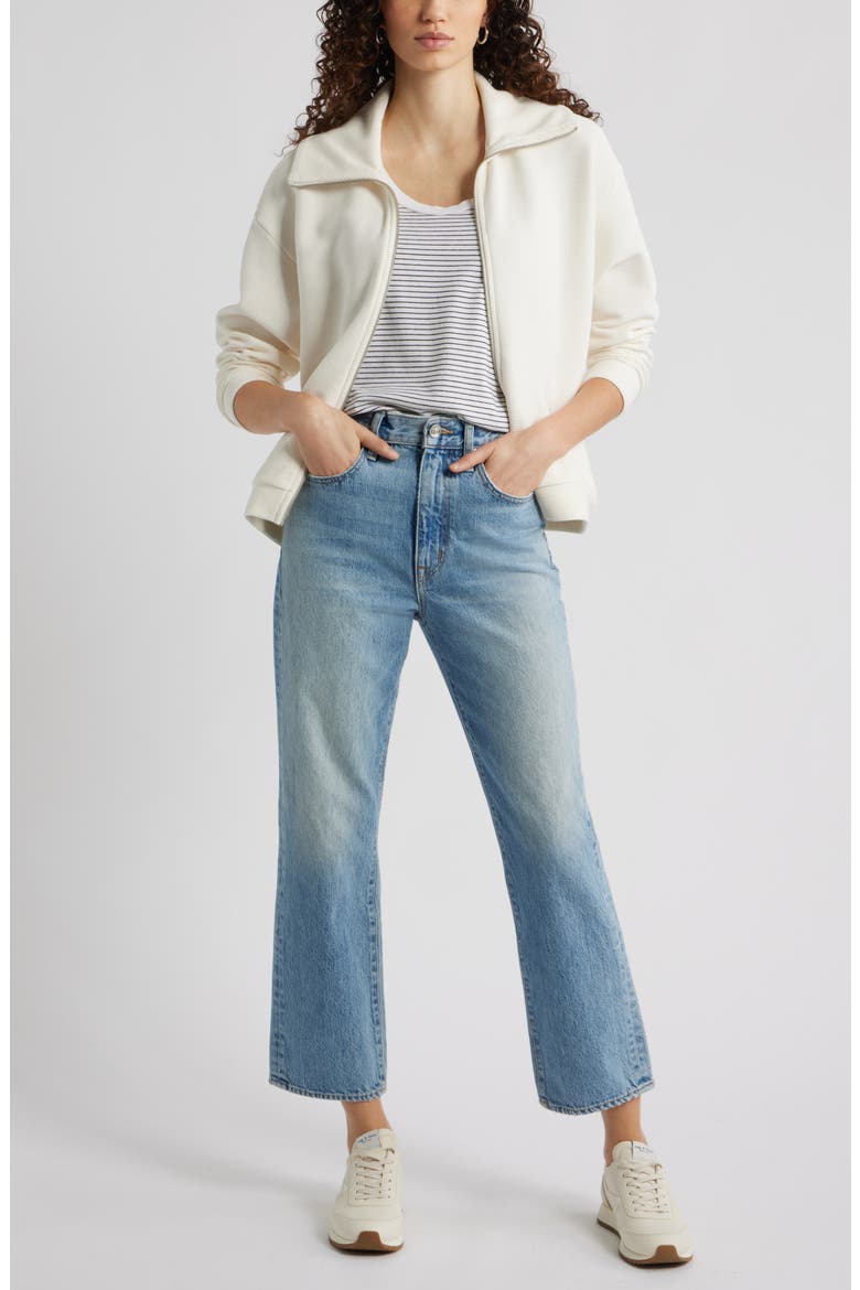 Ottoman Knit Bomber Jacket, Alternate, color, WHITE HOT