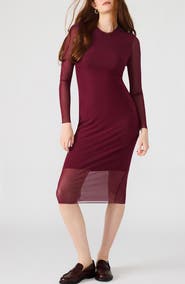 Steve Madden Hailee Long Sleeve Mesh Body-Con Dress