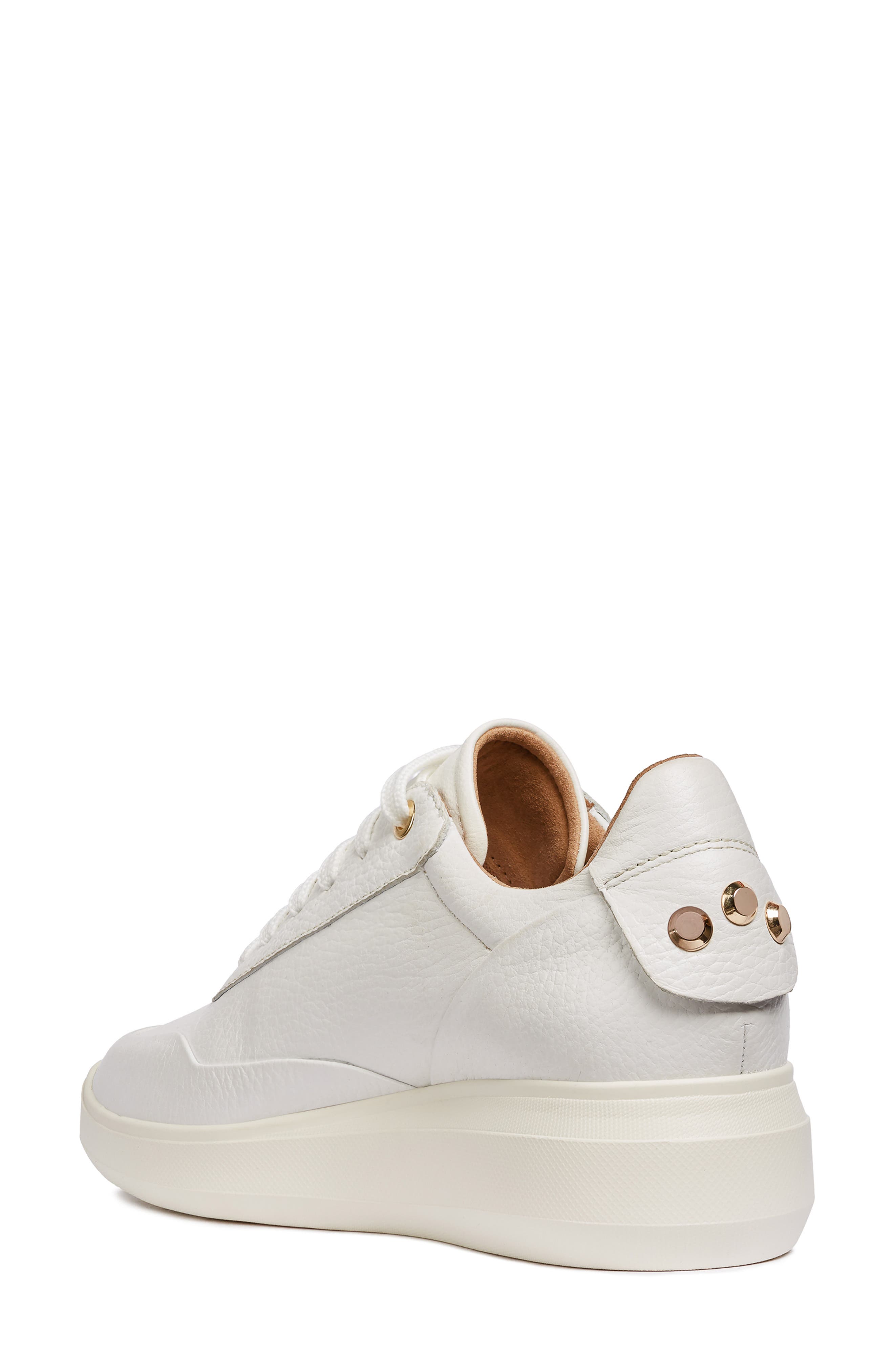 Rubidia Wedge Sneaker, Alternate, color, WHITE NUBUCK LEATHER