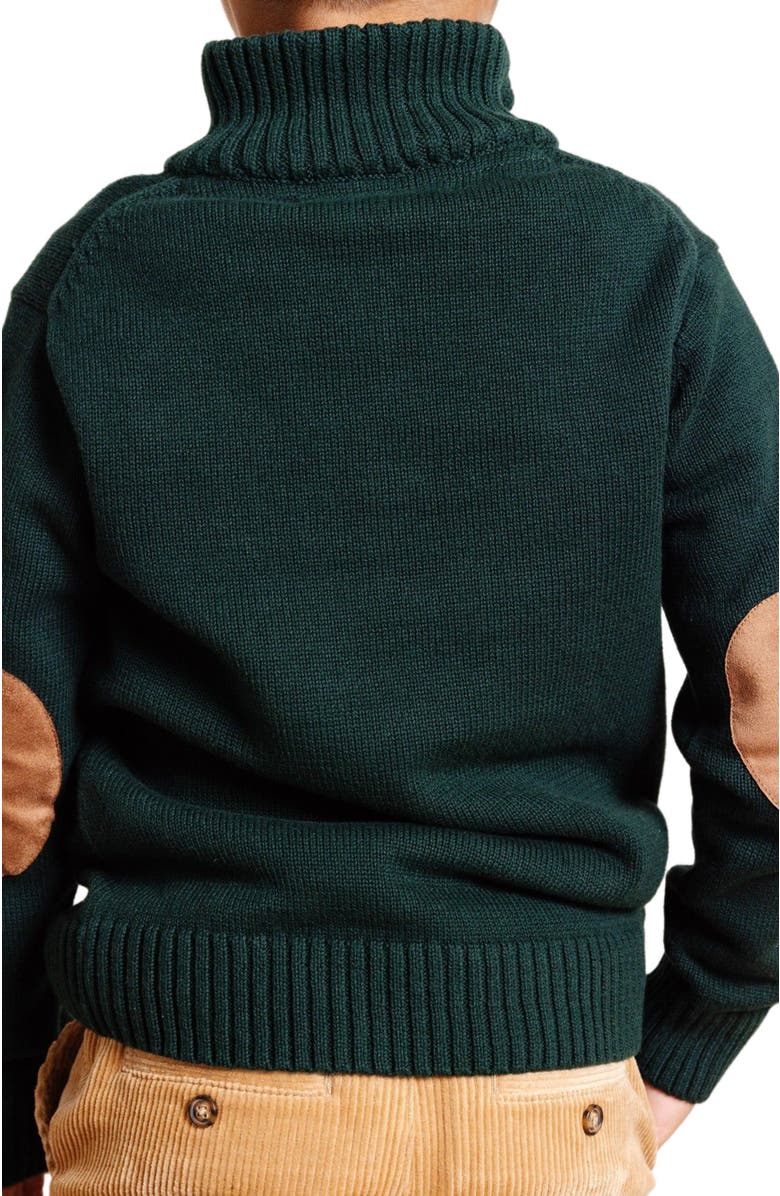 Hope & Henry Boys' Organic Half Zip Pullover Sweater with Elbow Patches, Kids, Alternate, color, 