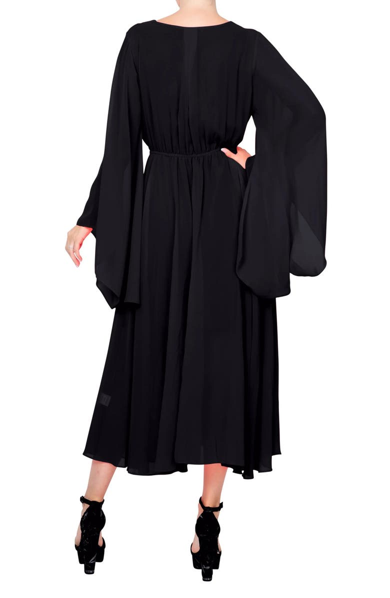 MEGHAN LA Sunset Midi Dress, Alternate, color, Black