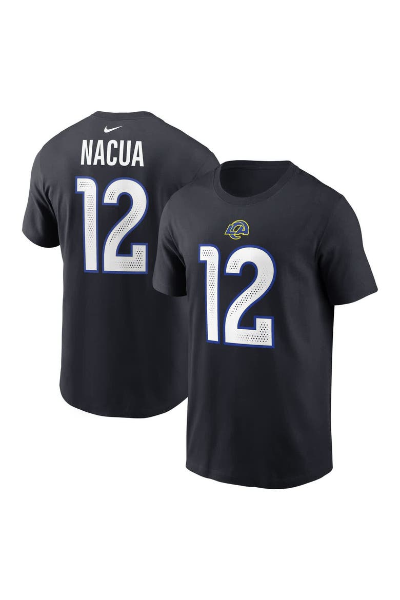 Men's Nike Puka Nacua Midnight Blue Los Angeles Rams 2025 Rivalries Collection Player Name & Number T-Shirt, Main, color, Dark Blue