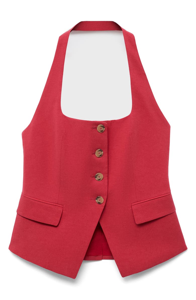 MANGO Olivia Halter Neck Vest, Alternate, color, Cherry