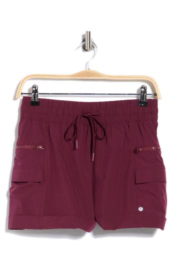 Layer 8 Utility Shorts In Burgundy
