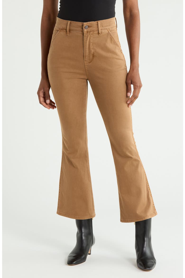 Carson High Waist Flare Ankle Crop Pants, Main, color, ACORN