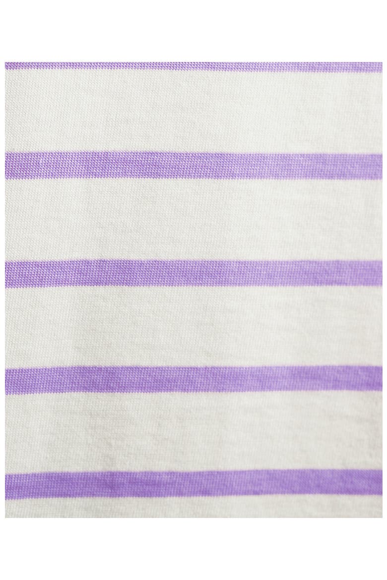 Supima Cotton Short Sleeve Scoop Neck Tee, Alternate, color, Ivory/Lilac Breton Stripe