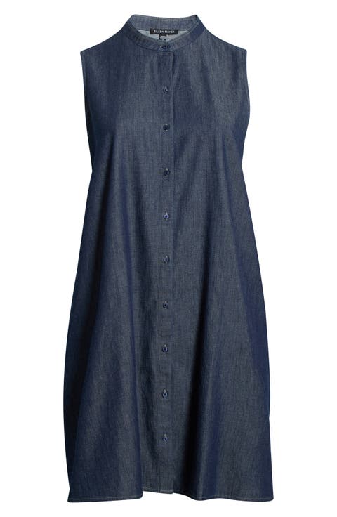 Sleeveless Denim Dress (Plus)