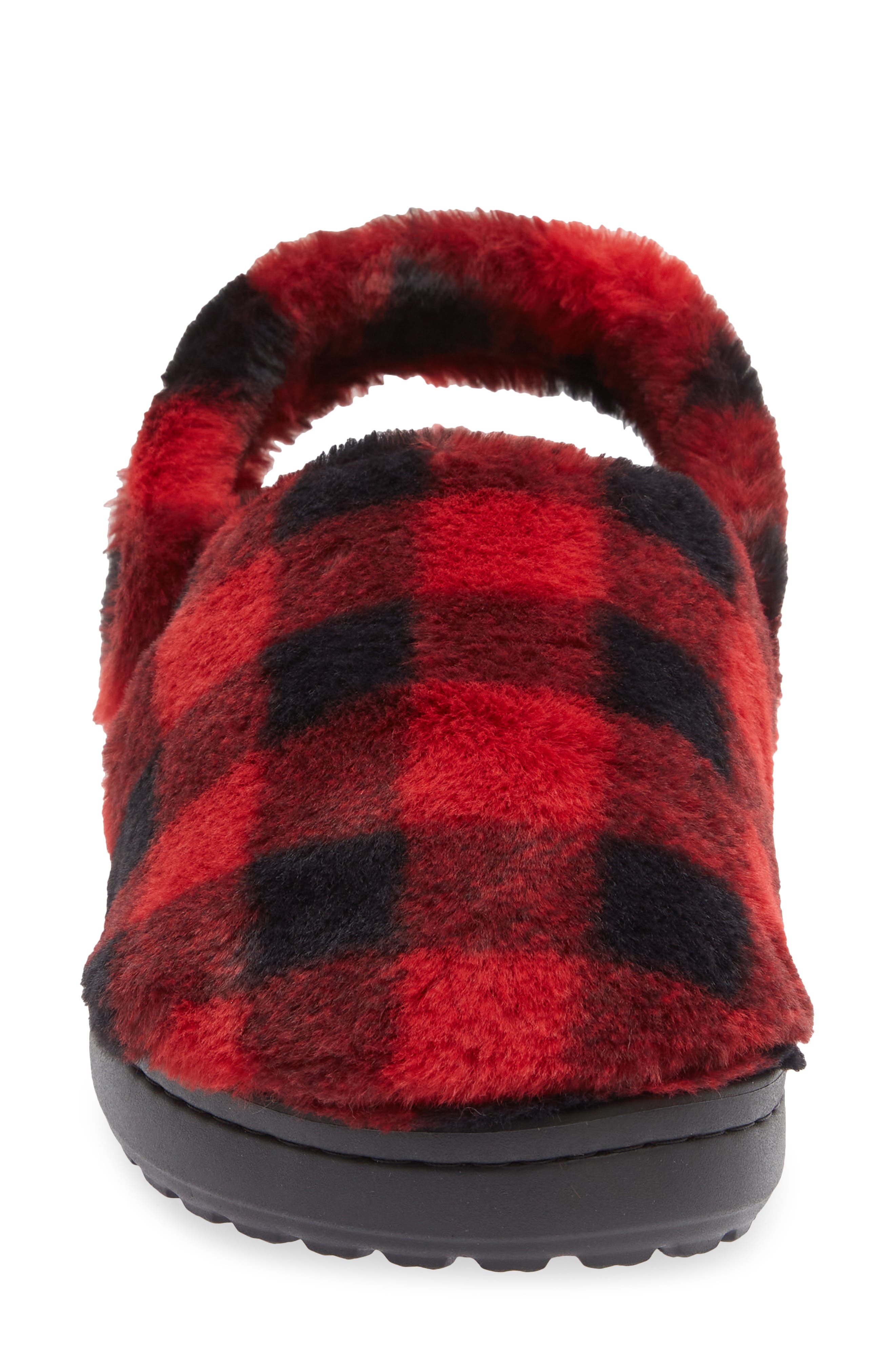 Classic Unfurgettable Buffalo Check Fleece Clog, Alternate, color, BLACK/RED