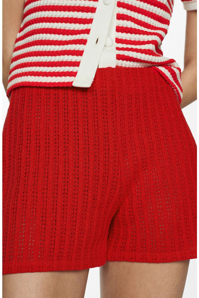 Straight Knit Shorts, Alternate, color, CORAL RED