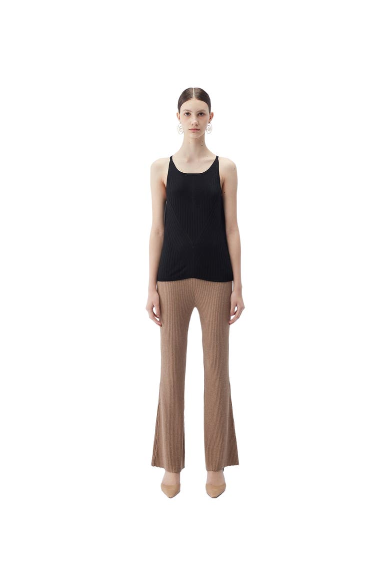 Sleeveless Silk Cashmere Top, Main, color, black