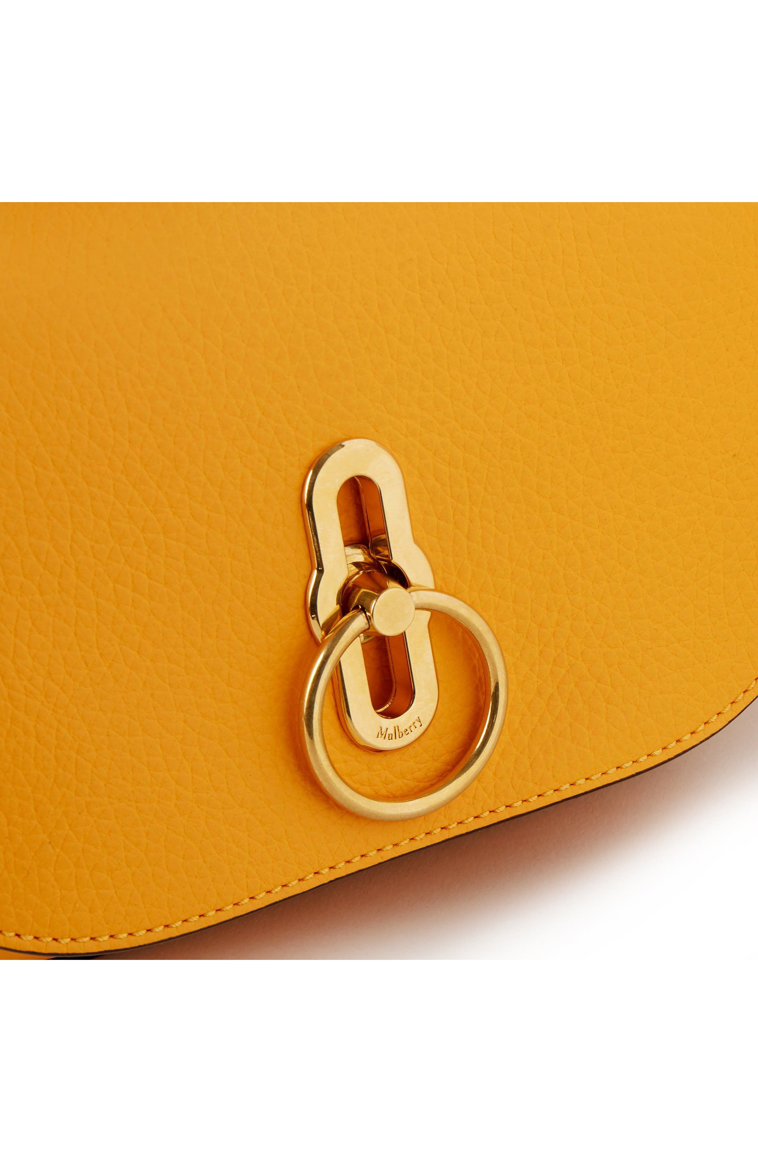 Mulberry Small Amberly Grained Leather Satchel, Alternate, color, Double Yellow