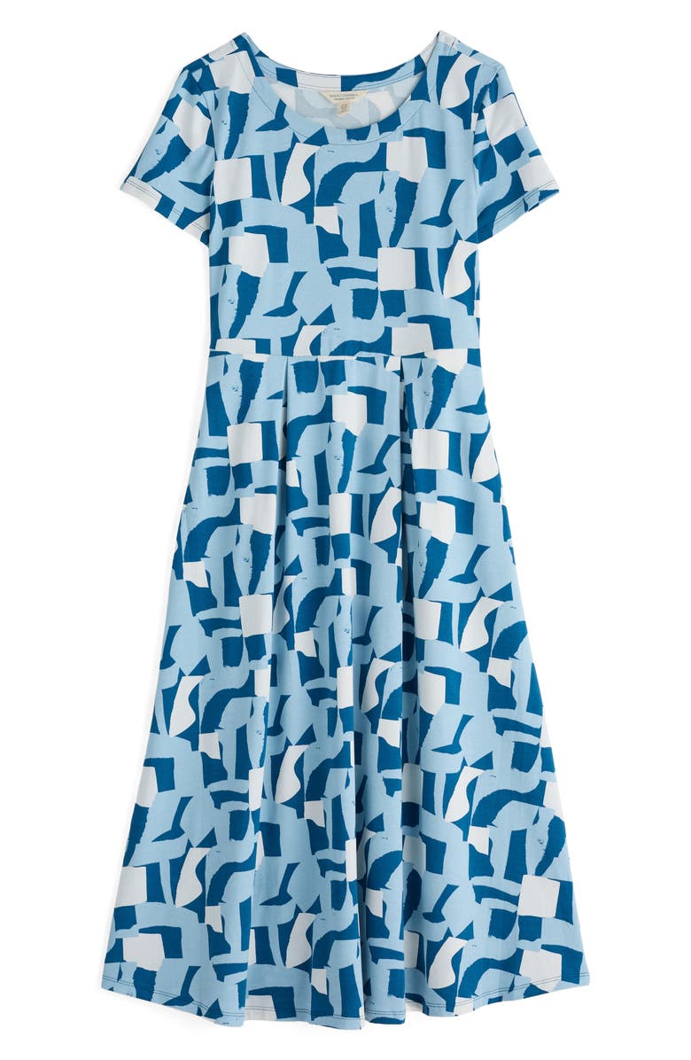 Seasalt Cornwall Veronica Geo Print Stretch Organic Cotton Jersey Midi Dress, Alternate, color, Torn Shapes Sailor