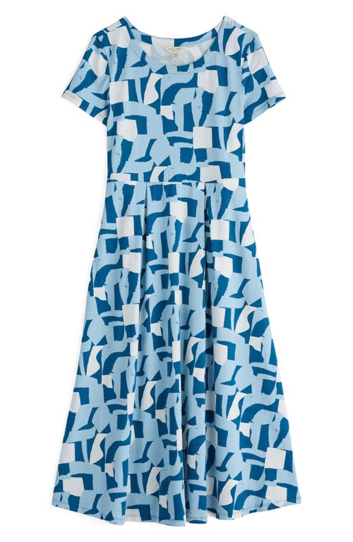 Seasalt Cornwall Veronica Geo Print Stretch Organic Cotton Jersey Midi Dress