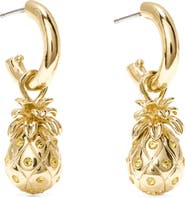 Kate Spade New York pineapple drop hoop earrings