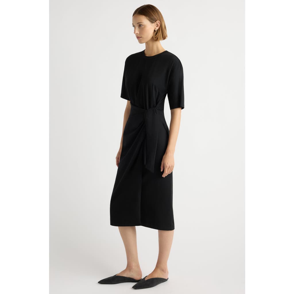 Modern Citizen Noa Organic Cotton T-Shirt Wrap Dress in Black at Nordstrom, Size X-Small