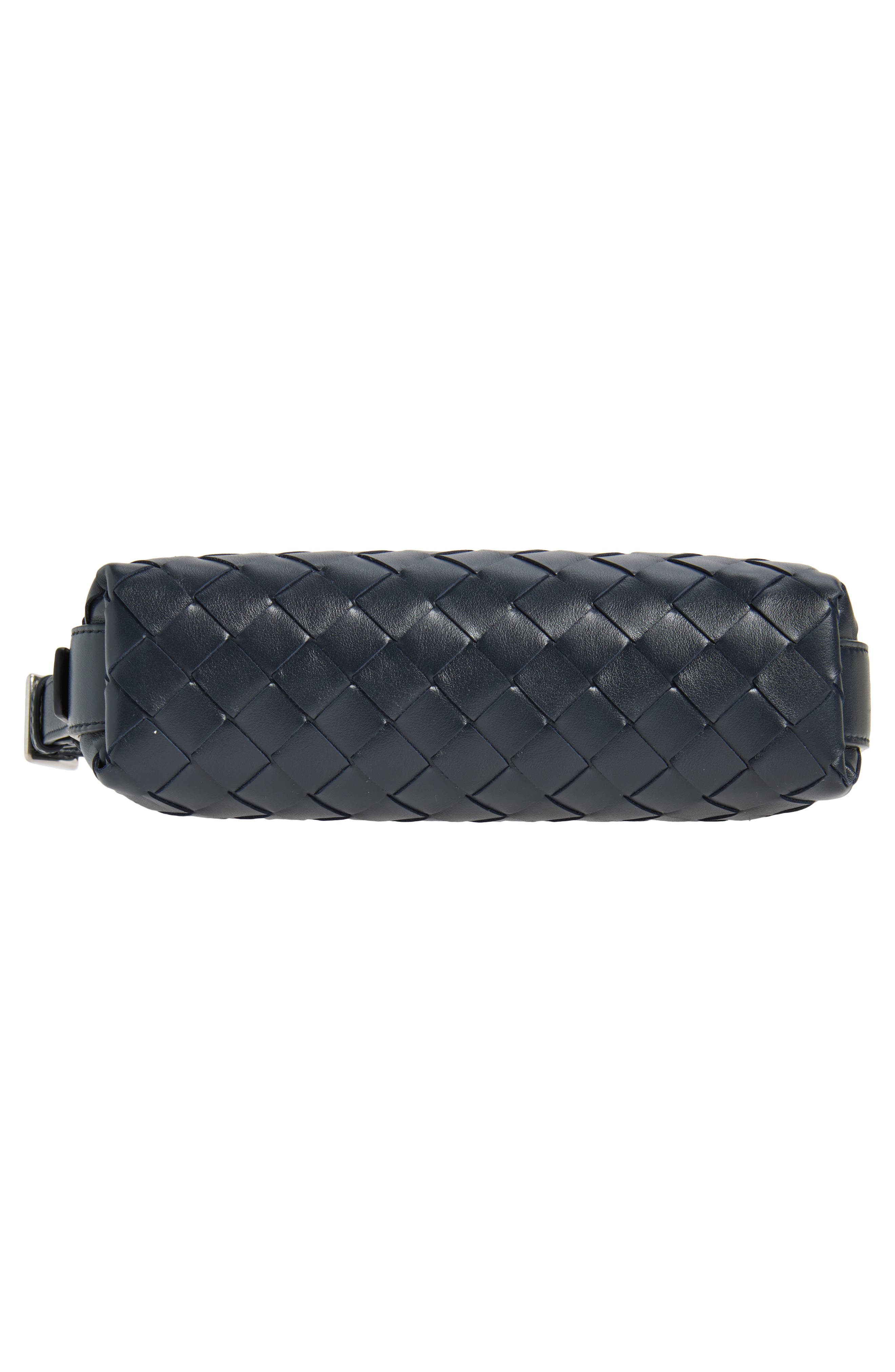 Traveler Intrecciato Leather Crossbody Bag, Alternate, color, 4330 MIDNIGHT-SILVER