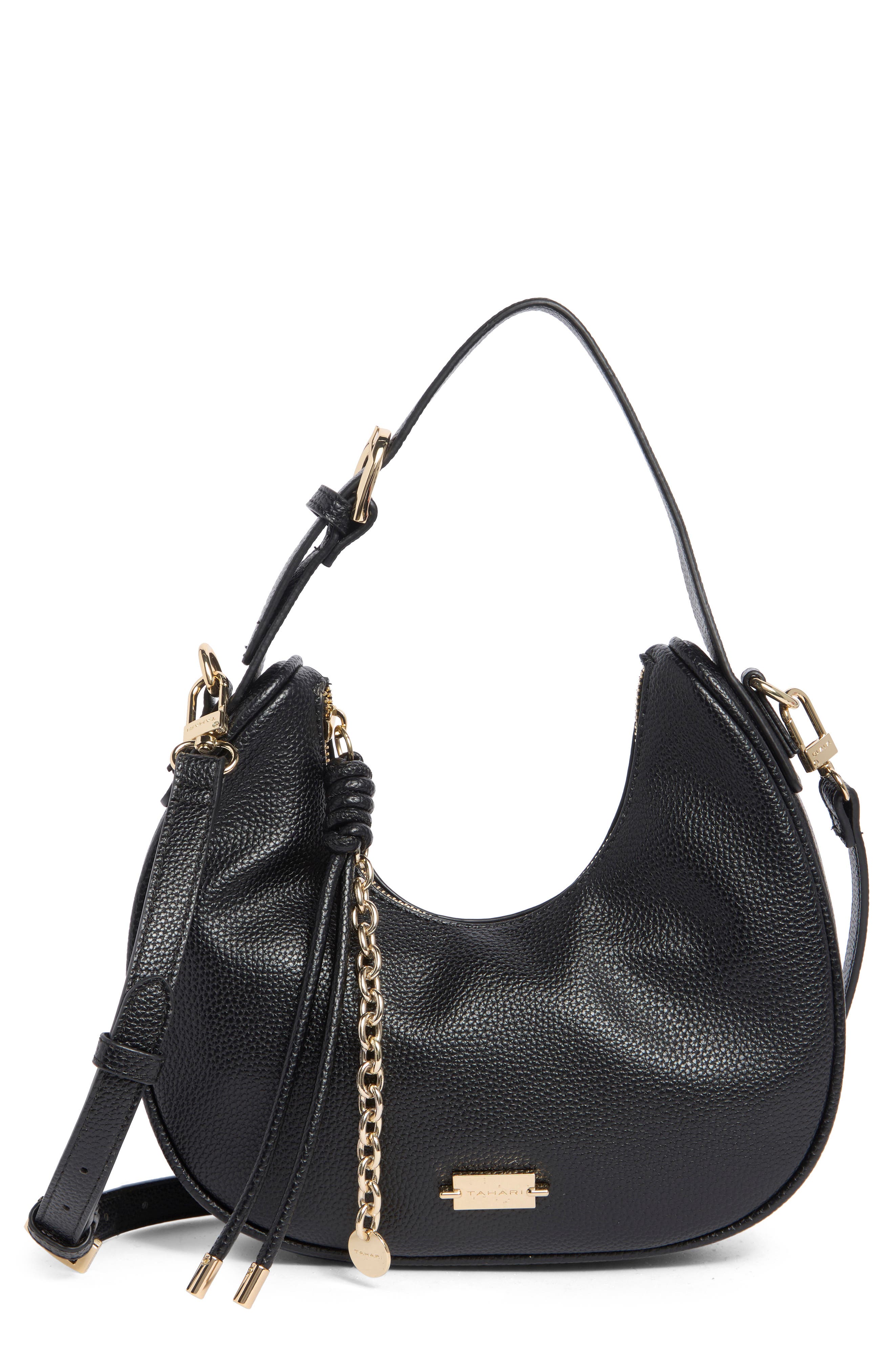 Nala Faux Leather Crescent Shoulder Bag