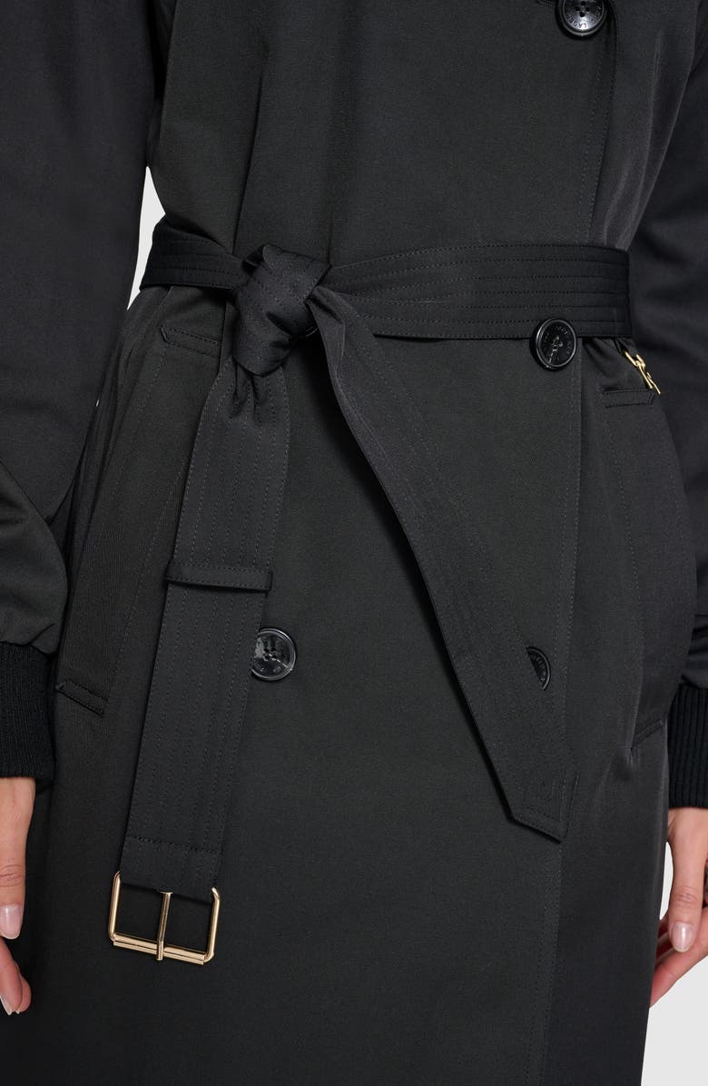 KARL LAGERFELD PARIS Double Breasted Gabardine Trench Coat, Alternate, color, 