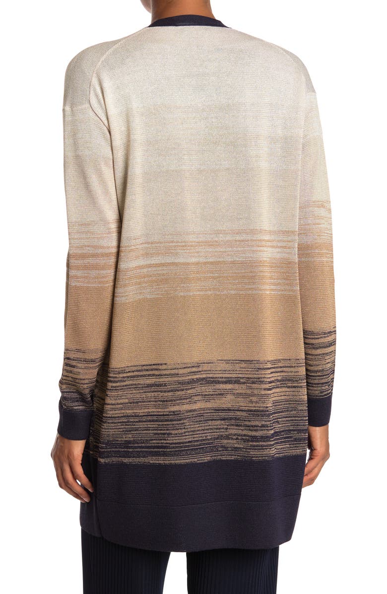St. John Collection Marled Ombre Open Front Long Cardigan, Alternate, color,