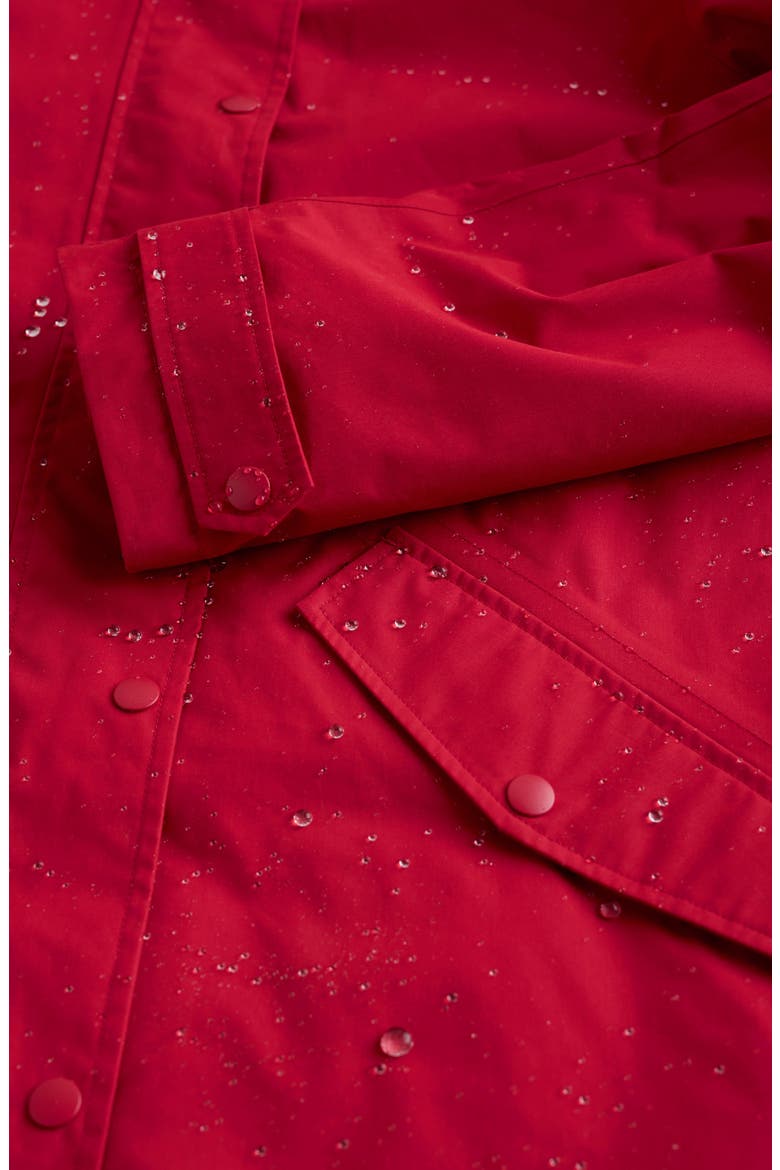 Porth Nanven Waterproof Organic Cotton Blend Raincoat, Alternate, color, CARMINE