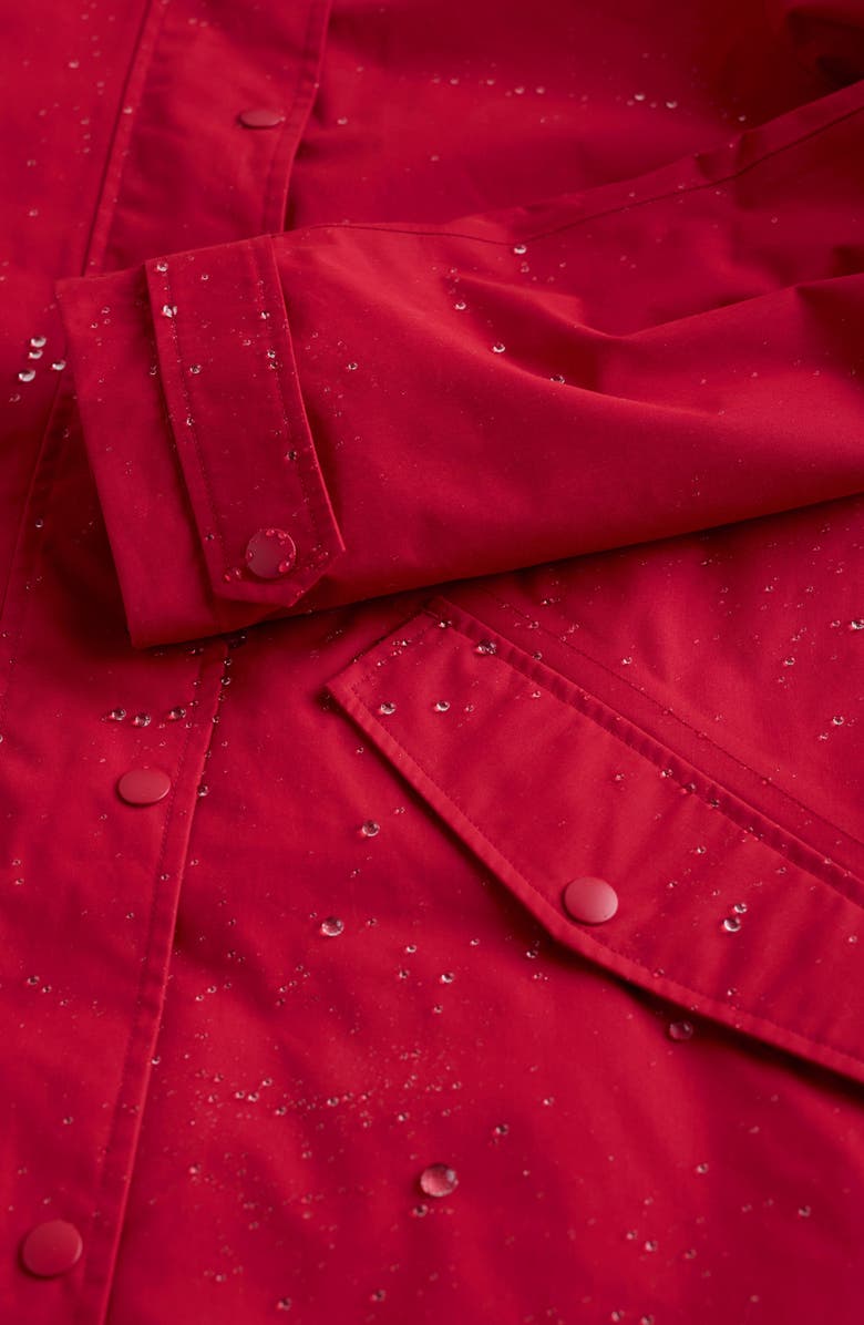 Seasalt Cornwall Porth Nanven Waterproof Organic Cotton Blend Raincoat, Alternate, color, Carmine