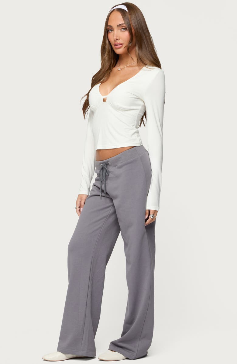 EDIKTED Quinn Cotton Blend Straight Leg Sweatpants, Alternate, color, Gray