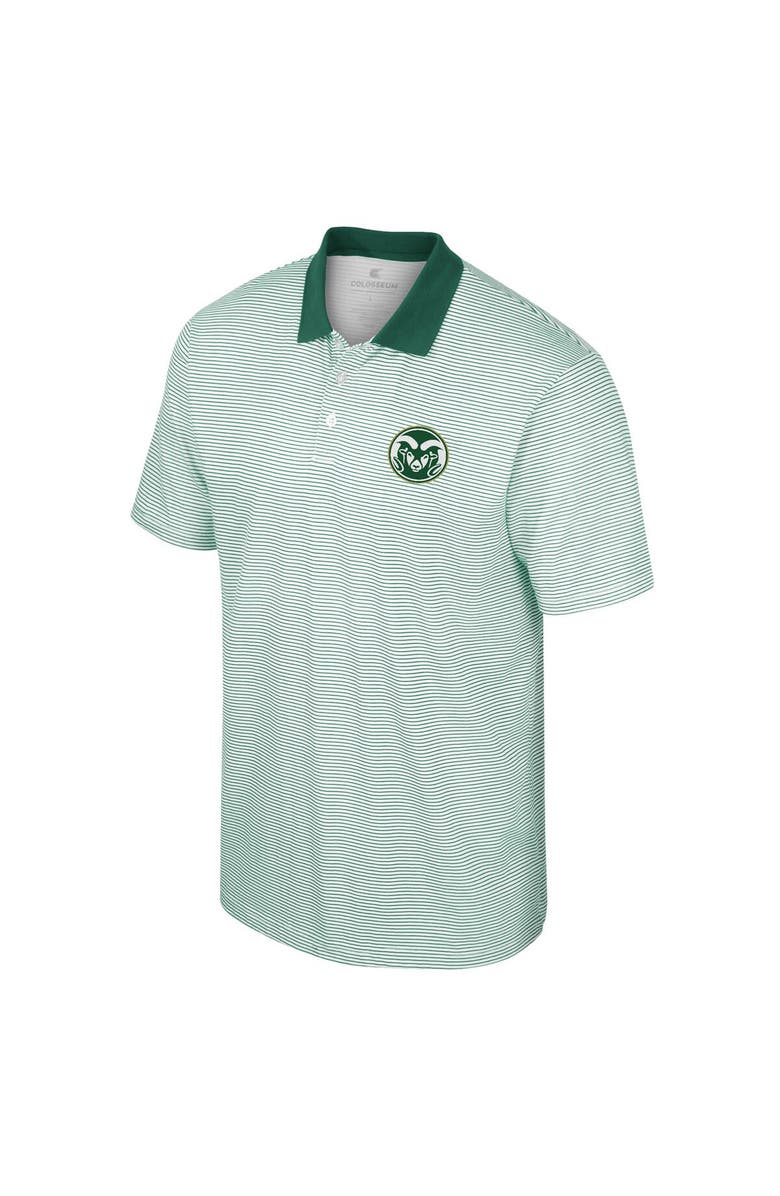 COLOSSEUM Men's Colosseum White Colorado State Rams Print Stripe Polo, Alternate, color, White
