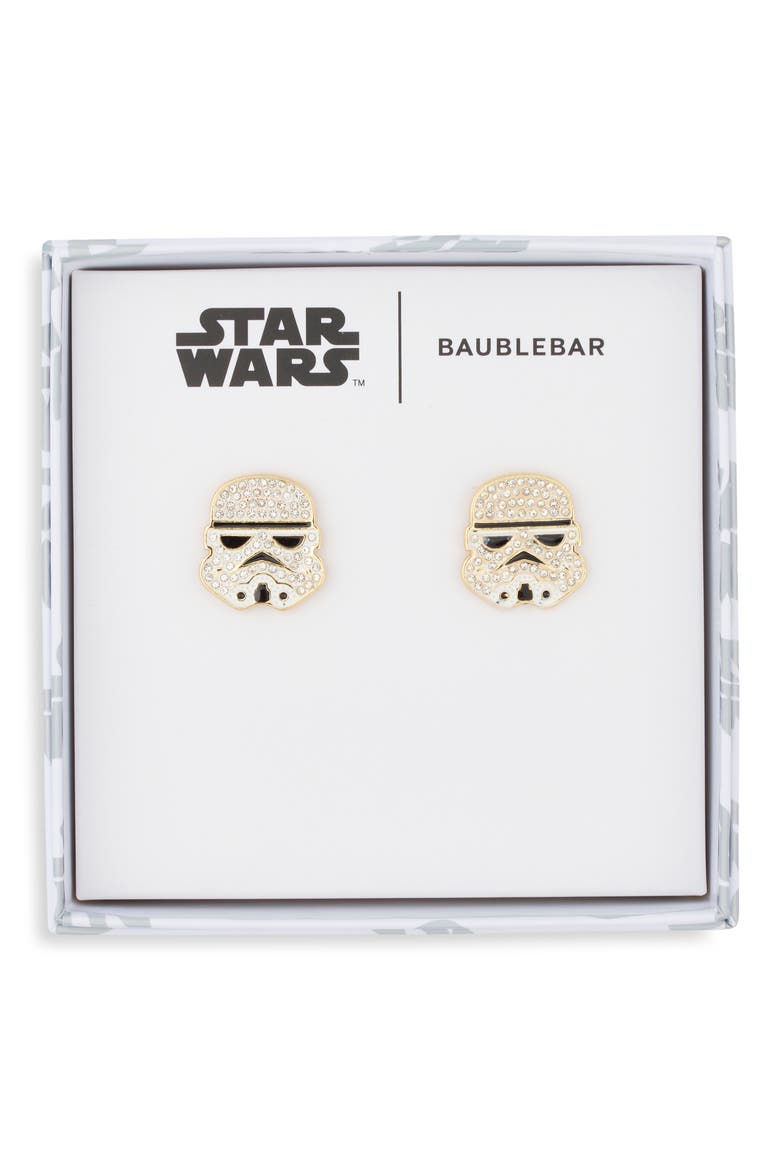Disney Stormtrooper Stud Earrings, Main, color, WHITE