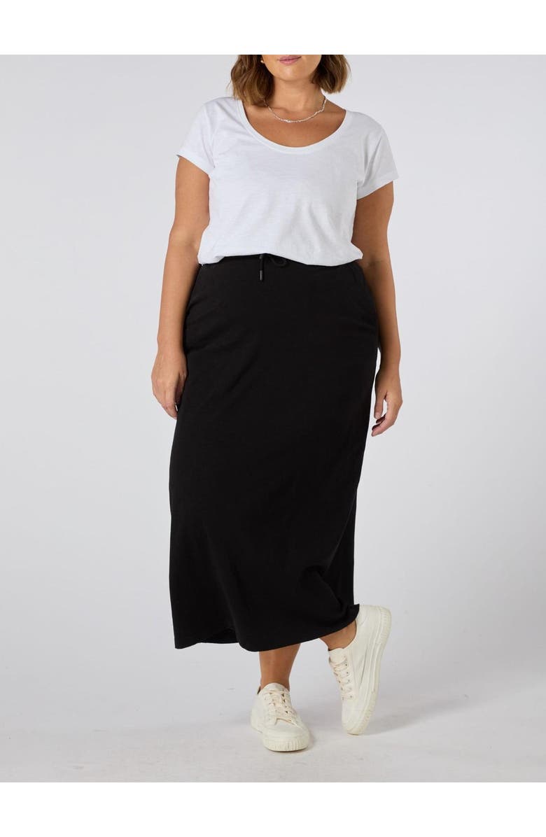 Live Unlimited Jersey Midi Skirt, Alternate, color, Black