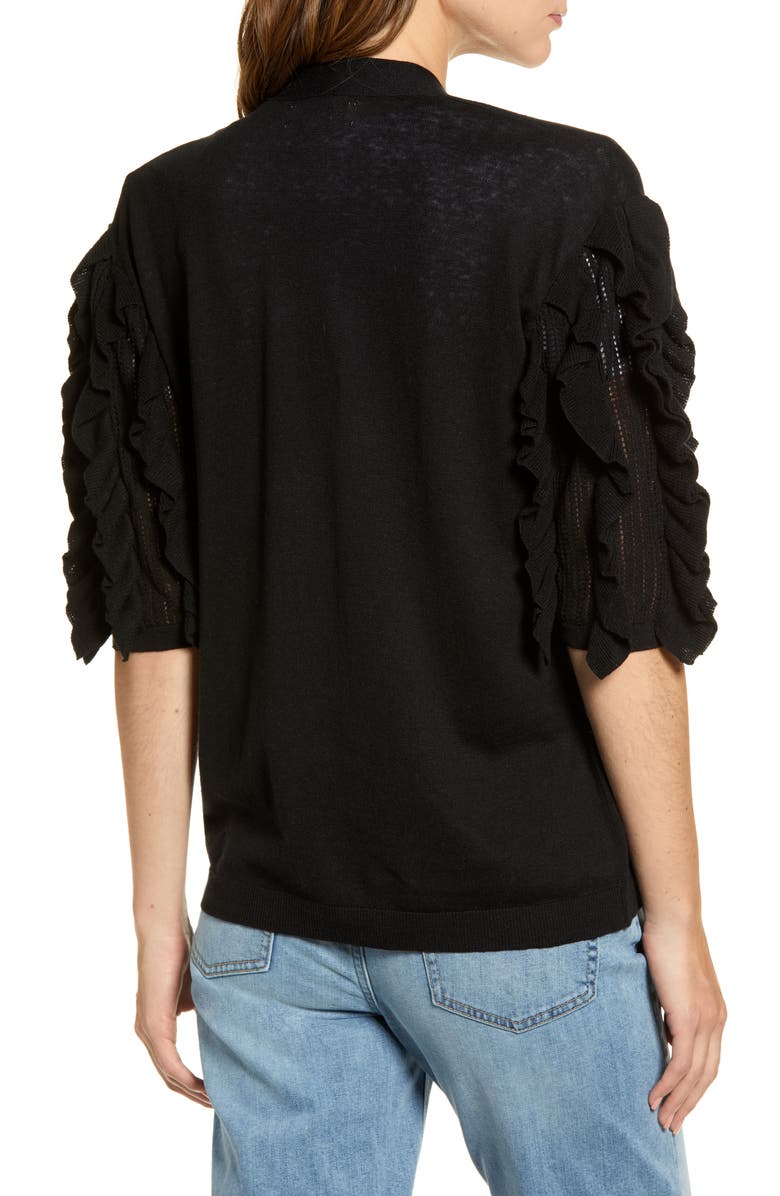 Rachel Parcell Ruffle Sleeve Cardigan Sweater, Alternate, color,