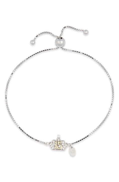 Quince Crown CZ Slider Bracelet