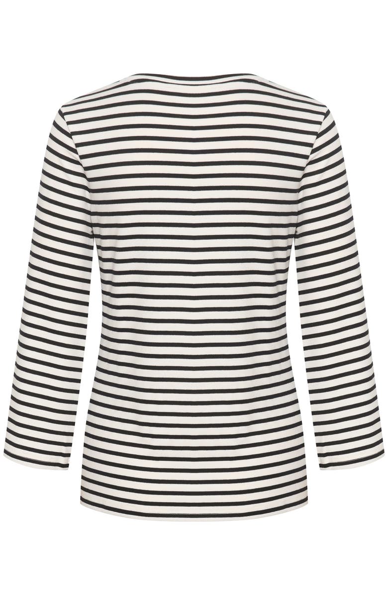 Kaffe Liddy Jersey Blouse, Alternate, color, Chalk/Black Stripe