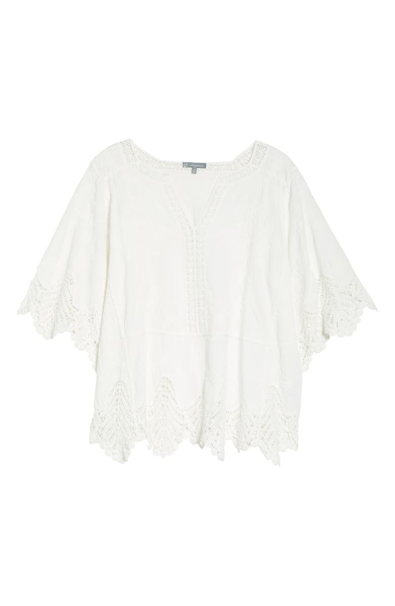 Wit & Wisdom Scallop Lace Trim Cotton Top, Alternate, color, 