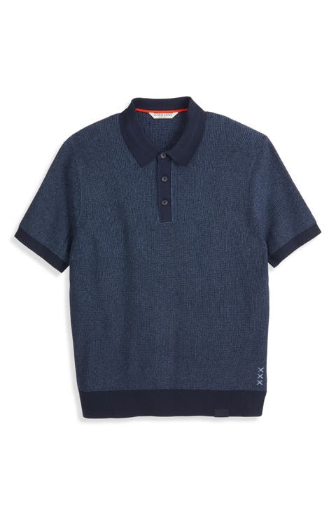 Recycled Cotton Blend Polo Sweater