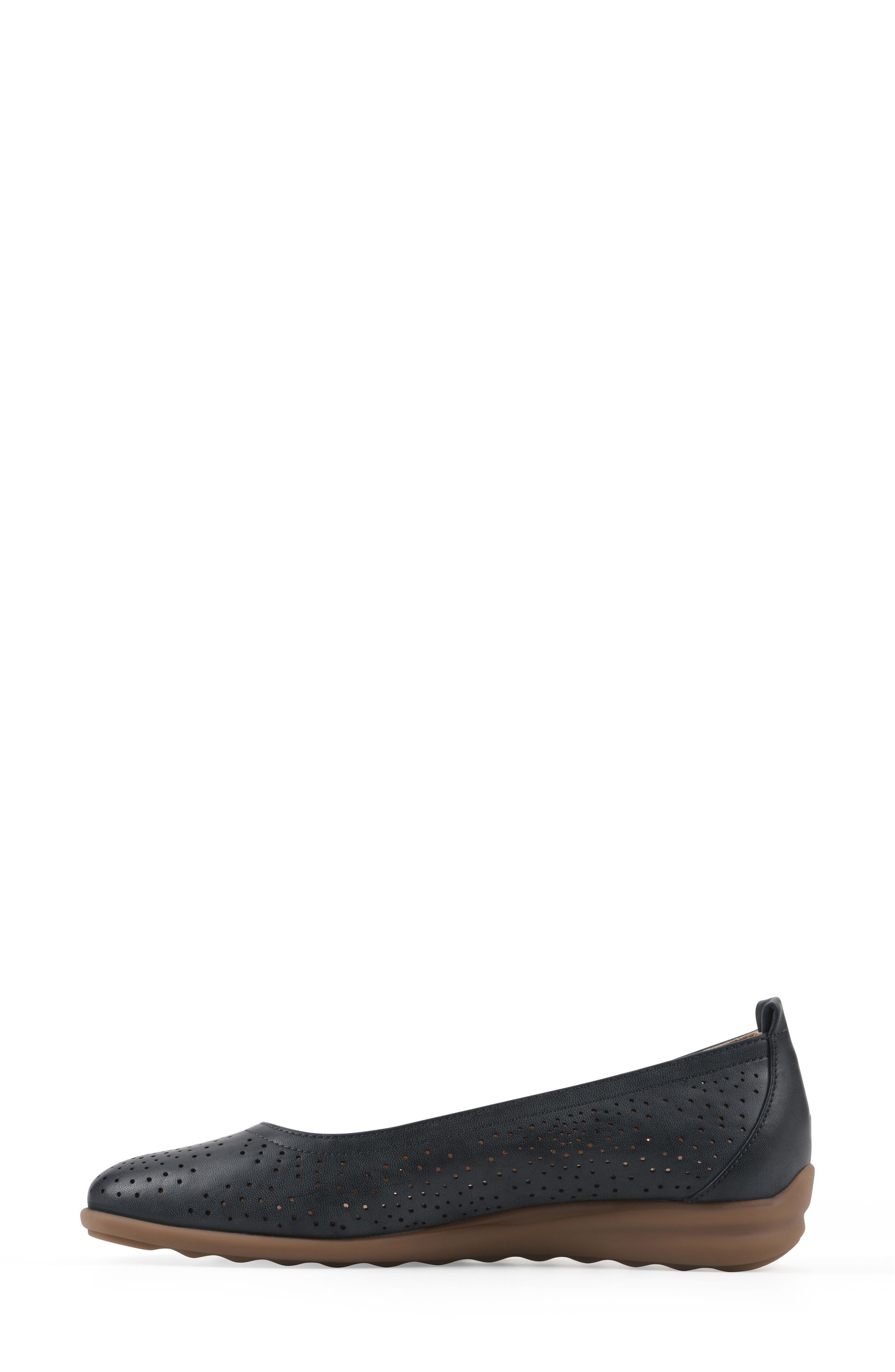 Cortney Perforated Ballet Flat, Alternate, color, NAVY SMOOTH