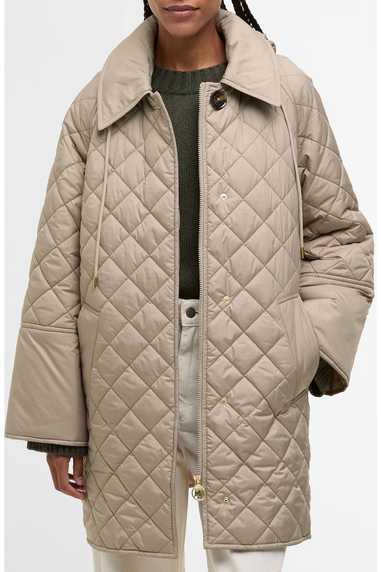 Cara Diamond Quilted Parka, Main, color, HONEY/ ANCIENT POPLAR