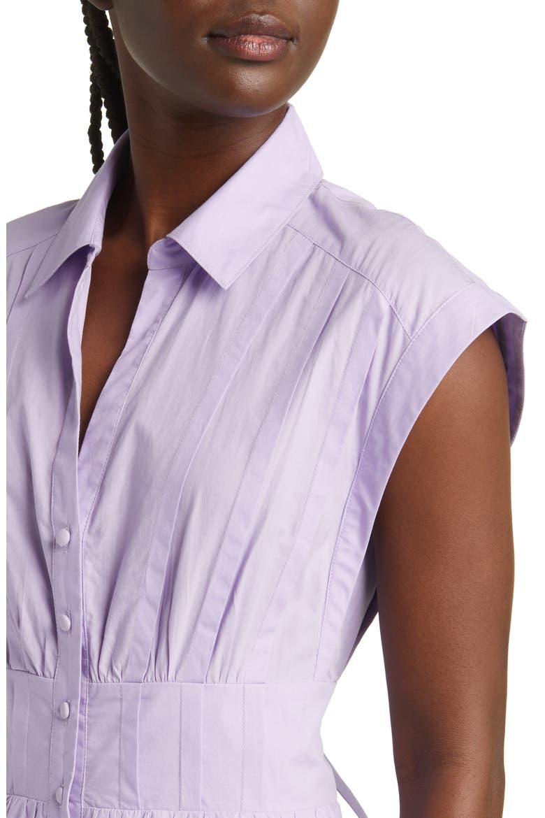 Short Sleeve Cotton Midi Shirtdress, Alternate, color, LILAC