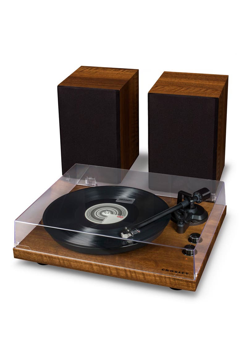 C62 Turntable & Speaker Shelf System, Alternate, color, BROWN
