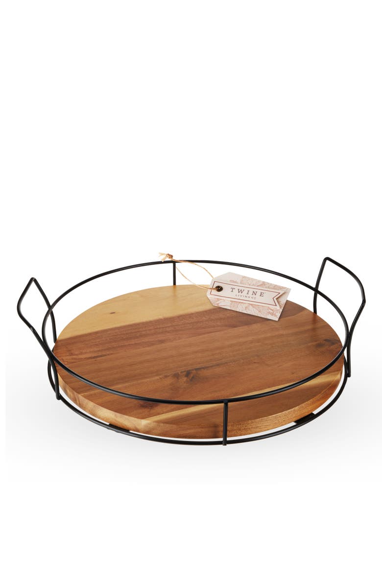 TWINE Modern Manor Acacia Cocktail Tray, Alternate, color, Brown