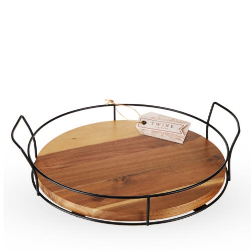 Twine Modern Manor Acacia Cocktail Tray In Brown